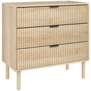 Riversong Creek 3-Drawer Dresser for Bedroom with Fluted Panels - Natural Oak
