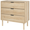 Riversong Creek 3-Drawer Dresser for Bedroom with Fluted Panels - Natural Oak