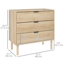 Riversong Creek 3-Drawer Dresser for Bedroom with Fluted Panels - Natural Oak