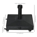 Umbrella Base Weights, Rolling Parasol Patio Umbrella Stand for Water / Sand Fill 0.75-1.5-in Pole Diameter - Black - Seasonal Overstock