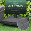 Umbrella Base Weights, Rolling Parasol Patio Umbrella Stand for Water / Sand Fill 0.75-1.5-in Pole Diameter - Black - Seasonal Overstock