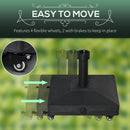 Umbrella Base Weights, Rolling Parasol Patio Umbrella Stand for Water / Sand Fill 0.75-1.5-in Pole Diameter - Black - Seasonal Overstock