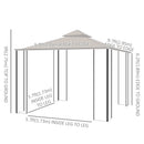 Canopies & Gazebos, Rose Haven 10' x 10' Outdoor Patio Gazebo with Mesh Wall Panels - Beige - Seasonal Overstock