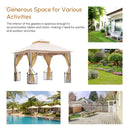 Canopies & Gazebos, Rose Haven 10' x 10' Outdoor Patio Gazebo with Mesh Wall Panels - Beige - Seasonal Overstock