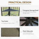 Canopies & Gazebos, Rose Haven 10' x 10' Outdoor Patio Gazebo with Mesh Wall Panels - Coffee - Seasonal Overstock