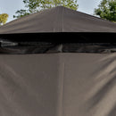 Canopies & Gazebos, Rose Haven 10' x 10' Outdoor Patio Gazebo with Mesh Wall Panels - Coffee - Seasonal Overstock