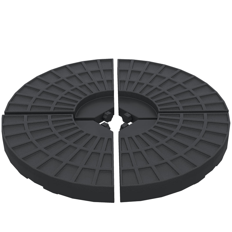 Umbrella Base Weights, Set of 4 Umbrella Cross Base Weight Set, Fill with 114 lbs Water or 154 lbs Sand - Black - Seasonal Overstock