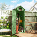 Small Upright Garden Tool Shed / Pool Shed with 3-Tier Shelves 30" x 21" x 71" - Green