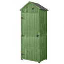 Small Upright Garden Tool Shed / Pool Shed with 3-Tier Shelves 30" x 21" x 71" - Green
