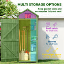 Small Upright Garden Tool Shed / Pool Shed with 3-Tier Shelves 30" x 21" x 71" - Green