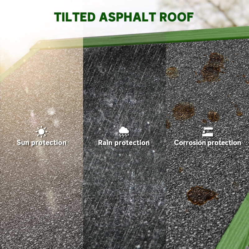 Small Upright Garden Tool Shed / Pool Shed with 3-Tier Shelves 30" x 21" x 71" - Green