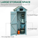 Small Upright Garden Tool Shed / Pool Shed with 3-Tier Shelves 30" x 21" x 71" - Blue