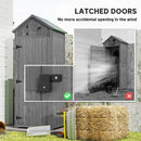 Small Upright Garden Tool Shed / Pool Shed with 3-Tier Shelves 30" x 21" x 71" - Grey