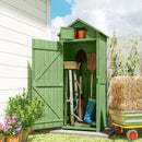 Small Upright Garden Tool Shed / Pool Shed with 3-Tier Shelves 30" x 21" x 71" - Green