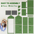 Small Upright Garden Tool Shed / Pool Shed with 3-Tier Shelves 30" x 21" x 71" - Green