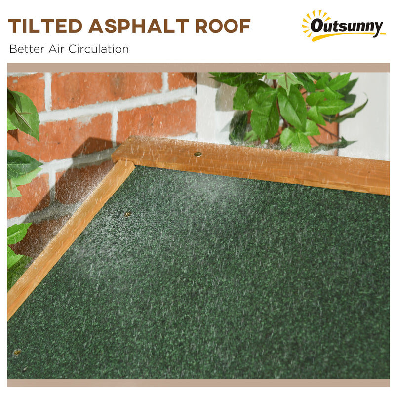 Small Upright Garden Tool Shed / Pool Shed with 3-Tier Shelves 30" x 21" x 71" - Natural Brown