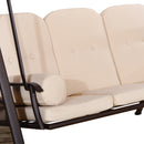 Sol Dias 3 Seater Heavy Duty Patio Swing with Tilt Canopy and Side Table, Beige