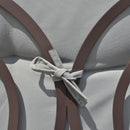 Sol Dias 3 Seater Heavy Duty Patio Swing with Tilt Canopy and Side Table, Light Grey