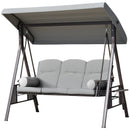 Sol Dias 3 Seater Heavy Duty Patio Swing with Tilt Canopy and Side Table, Light Grey