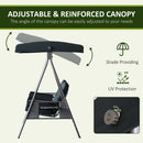 Sol Dias 3 Seater Heavy Duty Patio Swing with Tilt Canopy and Side Table, Black