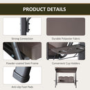 Sol Dias 3 Seater Heavy Duty Patio Swing with Tilt Canopy and Side Table, Brown