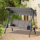 Sol Dias 3 Seater Heavy Duty Patio Swing with Tilt Canopy and Side Table, Brown