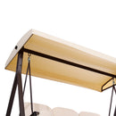 Sol Dias 3 Seater Heavy Duty Patio Swing with Tilt Canopy and Side Table, Beige