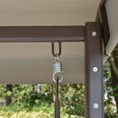 Sol Dias 3 Seater Heavy Duty Patio Swing with Tilt Canopy and Side Table, Light Grey