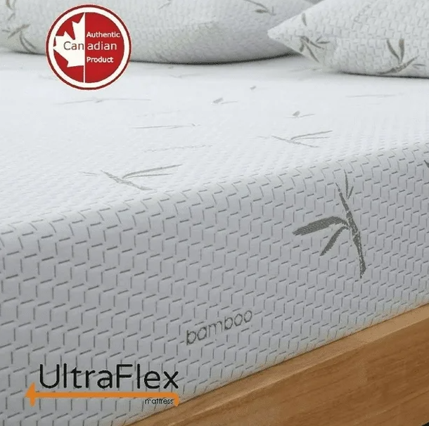 UltraFlex SolidSleep- Canadian-Made FIRM Gel Infused Reversible Comfort With Pressure Relief, Cooling Technology, Bamboo Cover, CertiPUR-US® Certified Foam (Made in Canada)