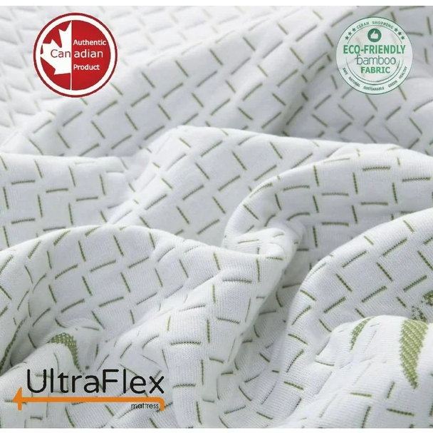 UltraFlex SolidSleep- Canadian-Made FIRM Gel Infused Reversible Comfort With Pressure Relief, Cooling Technology, Bamboo Cover, CertiPUR-US® Certified Foam (Made in Canada)