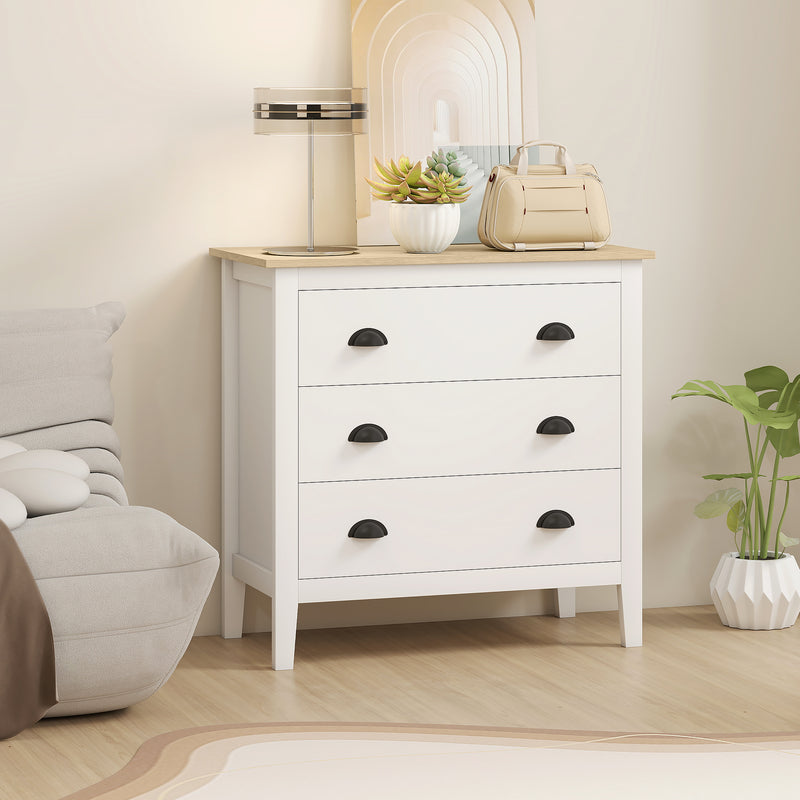 Sommerville 3-Drawer Dresser for Bedroom with Quiet Slides - White