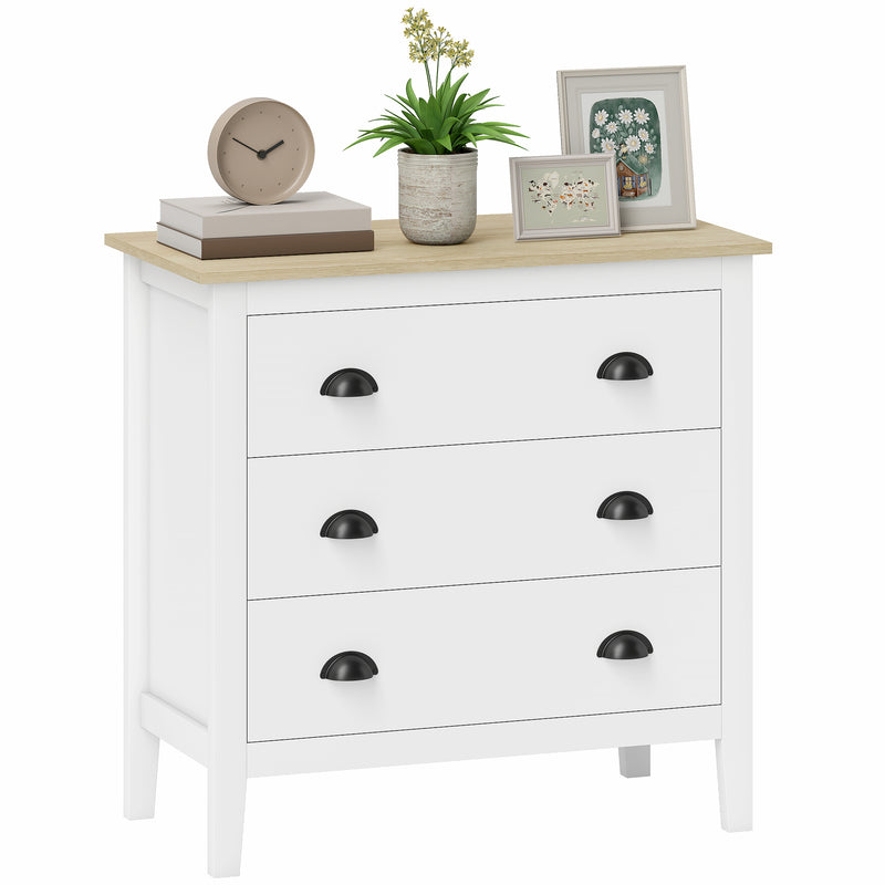 Sommerville 3-Drawer Dresser for Bedroom with Quiet Slides - White