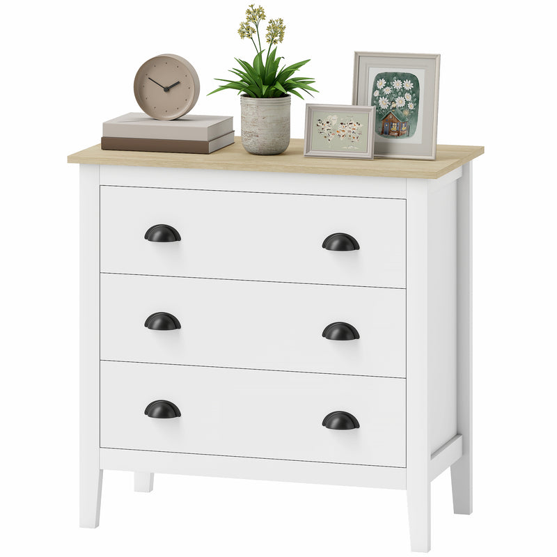 Sommerville 3-Drawer Dresser for Bedroom with Quiet Slides - White