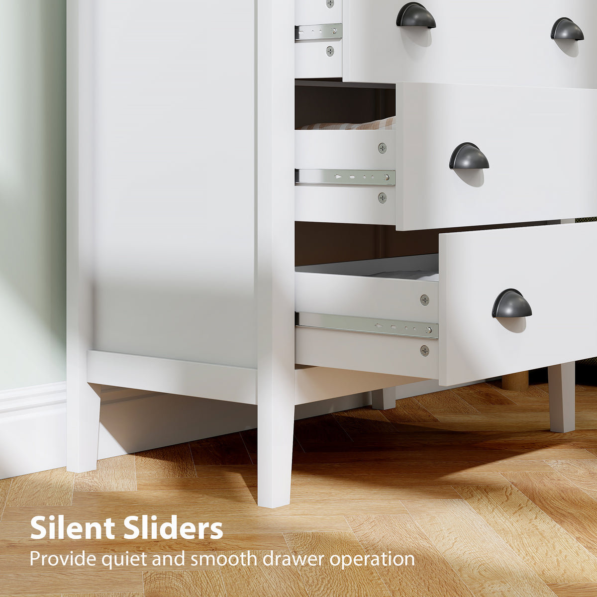 Sommerville 3-Drawer Dresser for Bedroom with Quiet Slides - White