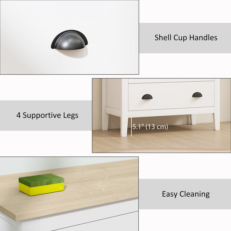 Sommerville 3-Drawer Dresser for Bedroom with Quiet Slides - White