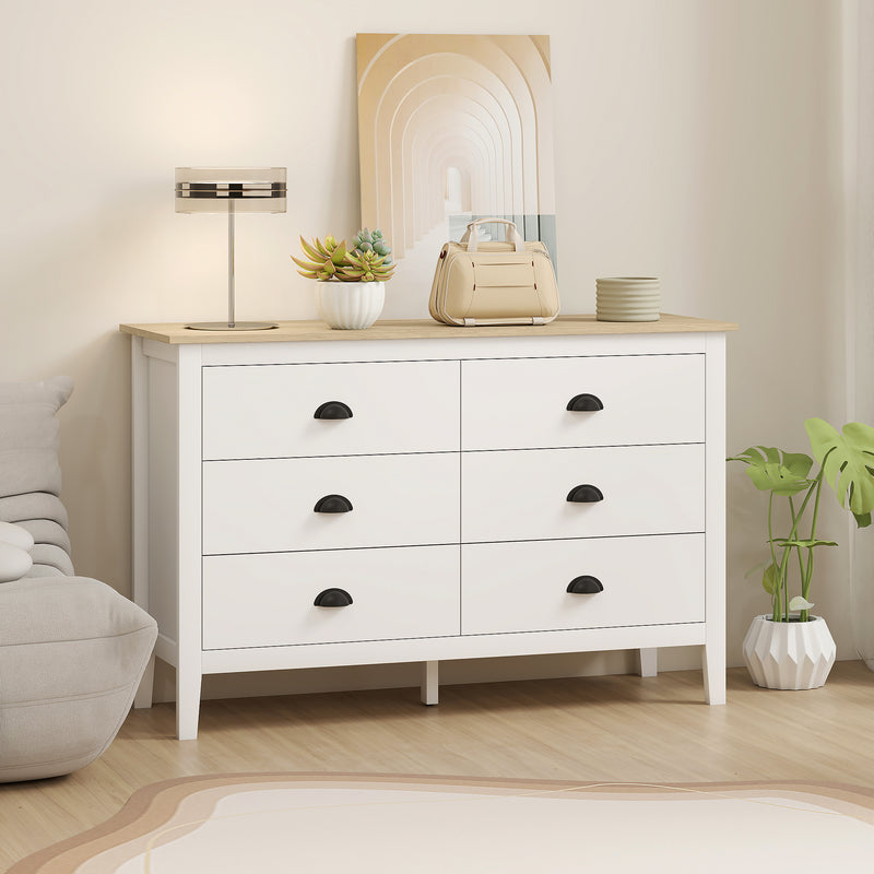 Sommerville 6-Drawer Dresser for Bedroom with Quiet Slides - White