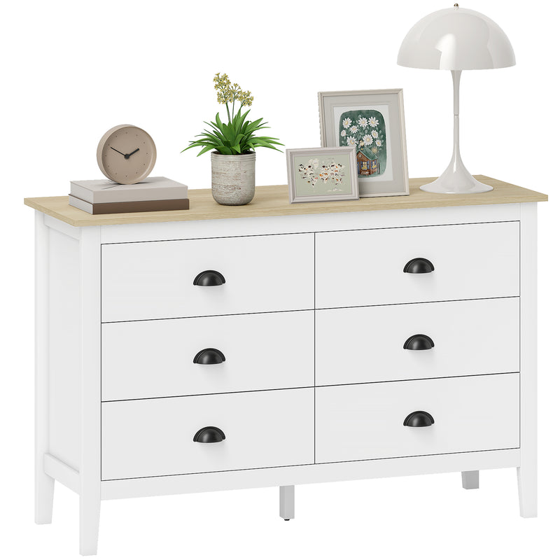 Sommerville 6-Drawer Dresser for Bedroom with Quiet Slides - White