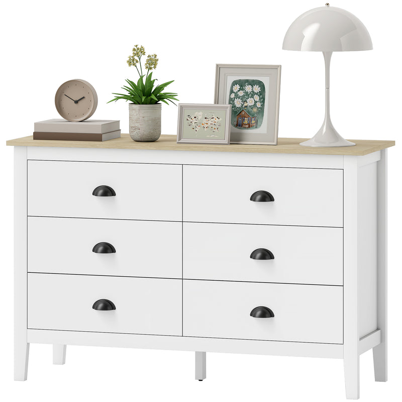 Sommerville 6-Drawer Dresser for Bedroom with Quiet Slides - White