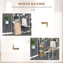 Space Saving Fold Out Desk Table Bookshelf - White and Natural