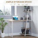 Space Saving Fold Out Desk Table Bookshelf - White and Natural