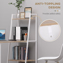 Space Saving Fold Out Desk Table Bookshelf - White and Natural