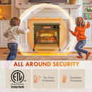 Stove Look Electric Fireplace with 1500W Infrared Heater with Realistic Flame, Black