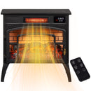 Stove Look Electric Fireplace with 1500W Infrared Heater with Realistic Flame, Black