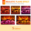 Stove Look Electric Fireplace with 1500W Infrared Heater with Realistic Flame, Black