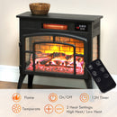 Stove Look Electric Fireplace with 1500W Infrared Heater with Realistic Flame, Black