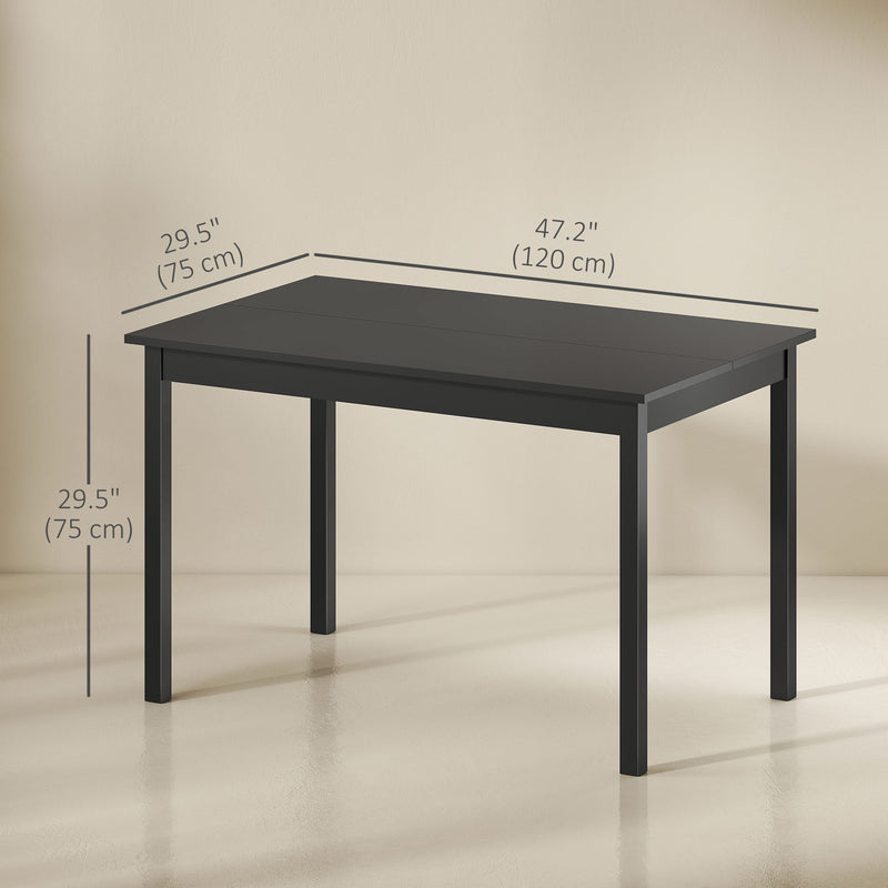 Tarney Creek Kitchen Dining Room Table made with Pine Wood, 47" x 30" - Black