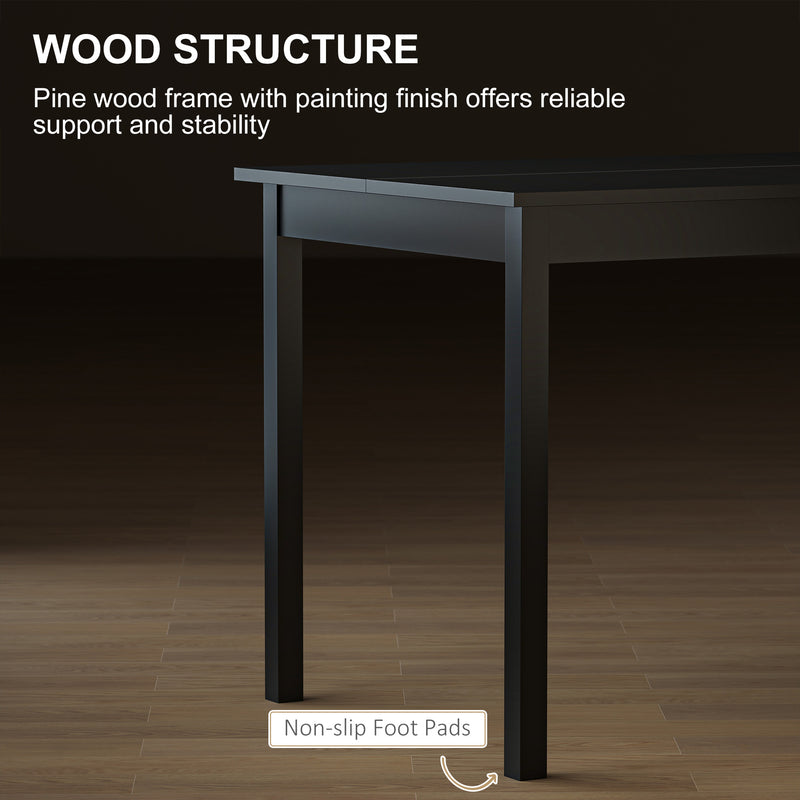 Tarney Creek Kitchen Dining Room Table made with Pine Wood, 47" x 30" - Black