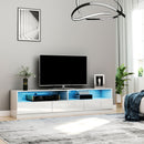 TV Stands, Thane 71" TV Stand with LED Backlighting in Glossy White - Seasonal Overstock