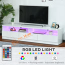 TV Stands, Thane 71" TV Stand with LED Backlighting in Glossy White - Seasonal Overstock
