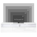 TV Stands, Thane 71" TV Stand with LED Backlighting in Glossy White - Seasonal Overstock